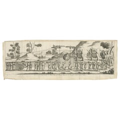 Antique Print of the Procession of the Queen of Tonkin, 'Vietnam', ca.1710