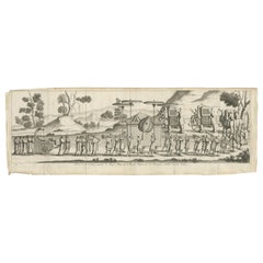 Antique Print of the Procession of the Queen of Tonkin, 'Vietnam', ca.1710