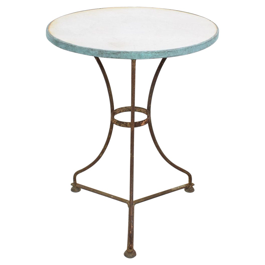19th Century French Bistro Table with Marble Top