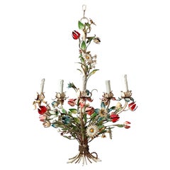 Italian Vintage Tole-Painted Chandelier