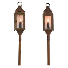 Pair of French 19th Century Iron Procession Lanterns