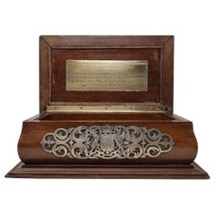 19th Century Oak Silver Box 