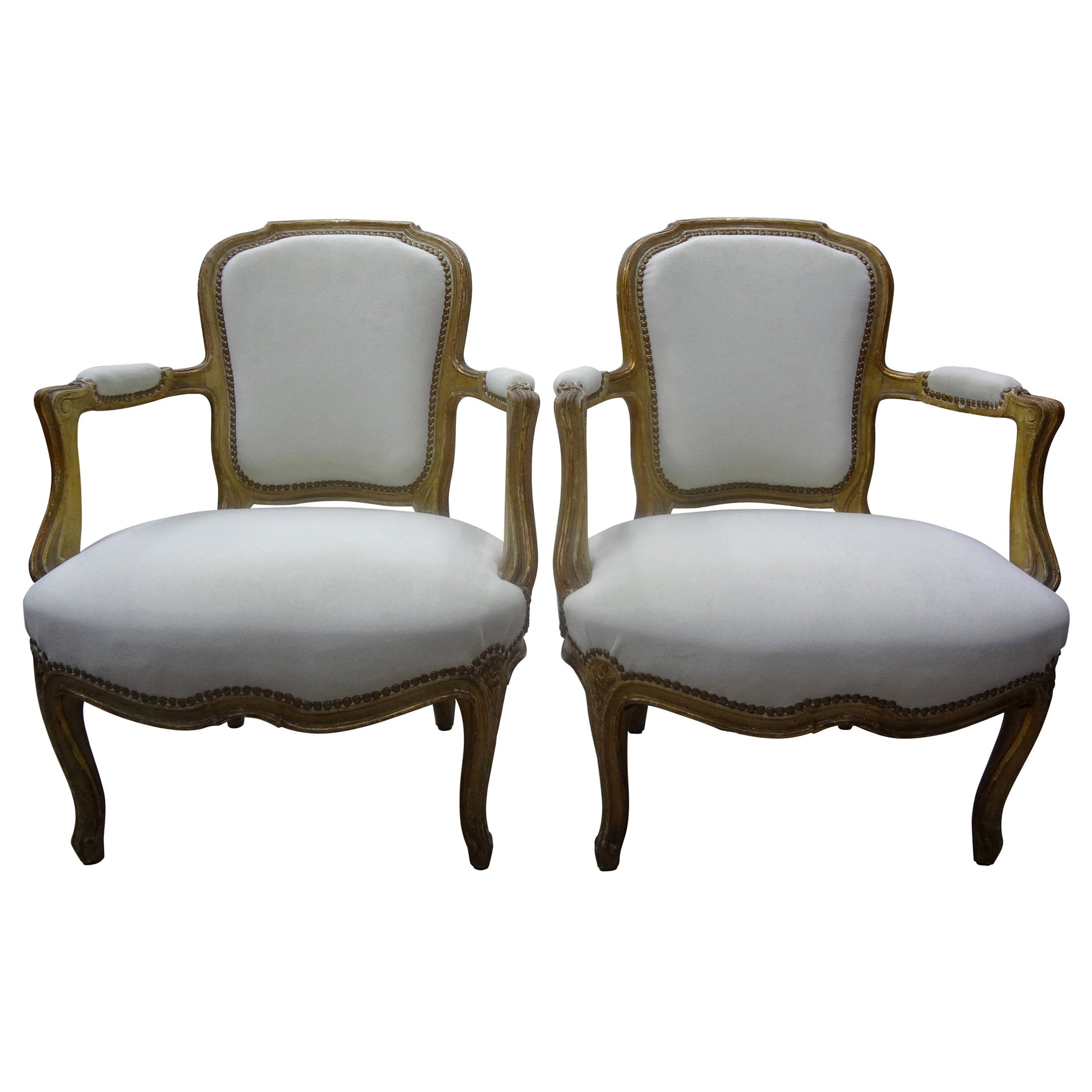 Paar französische Stühle im Louis-XVI.-Stil des 19. Jahrhunderts