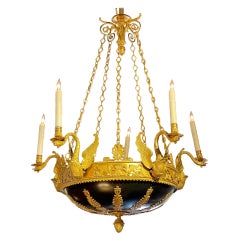 Antique 19th Century Russian Empire Style Chandelier with Gilt Bronze and 5 Arms