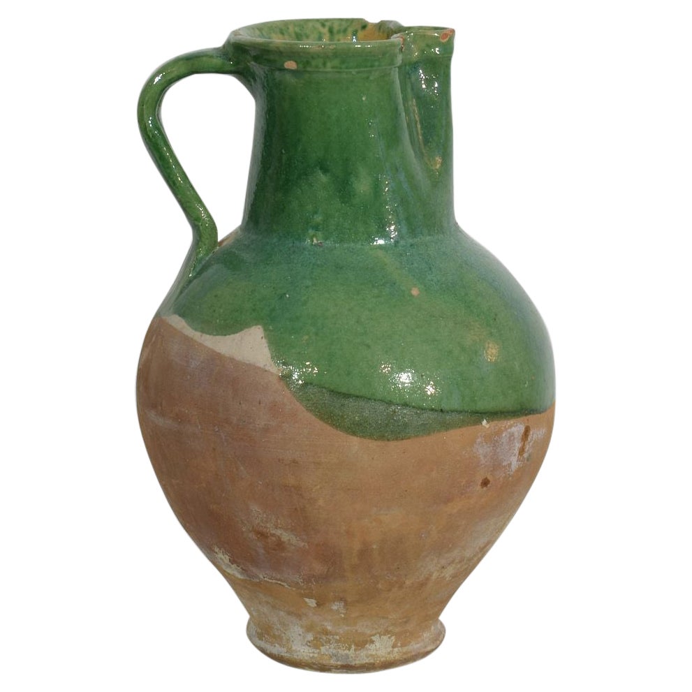 19th Century, French Glazed Terracotta Water Jug