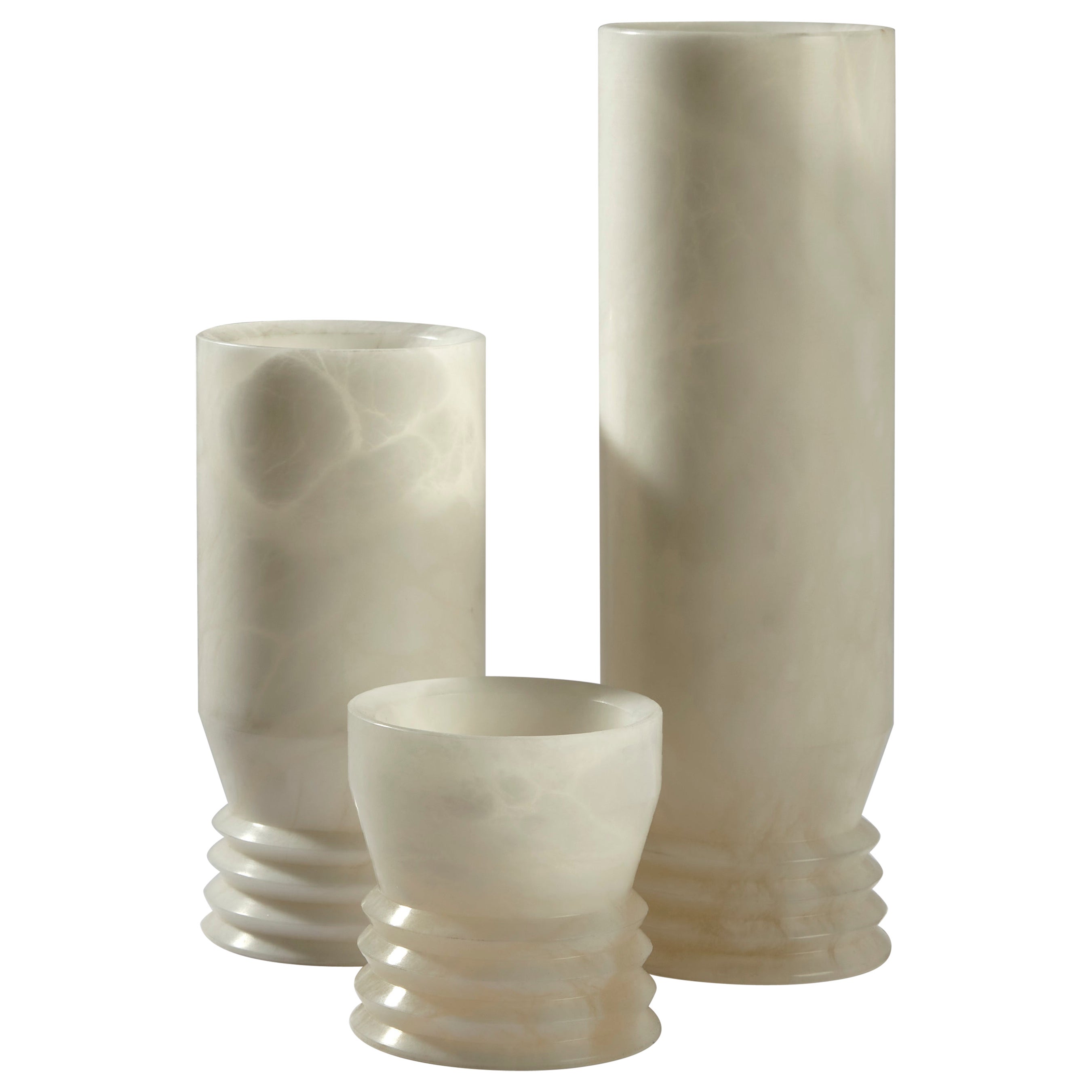 Vase ""Strato" aus toskanischem Alabaster von Andrea Grecucci