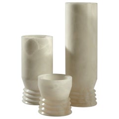 "Strato" Vase set in Tuscan Alabaster by Andrea Grecucci