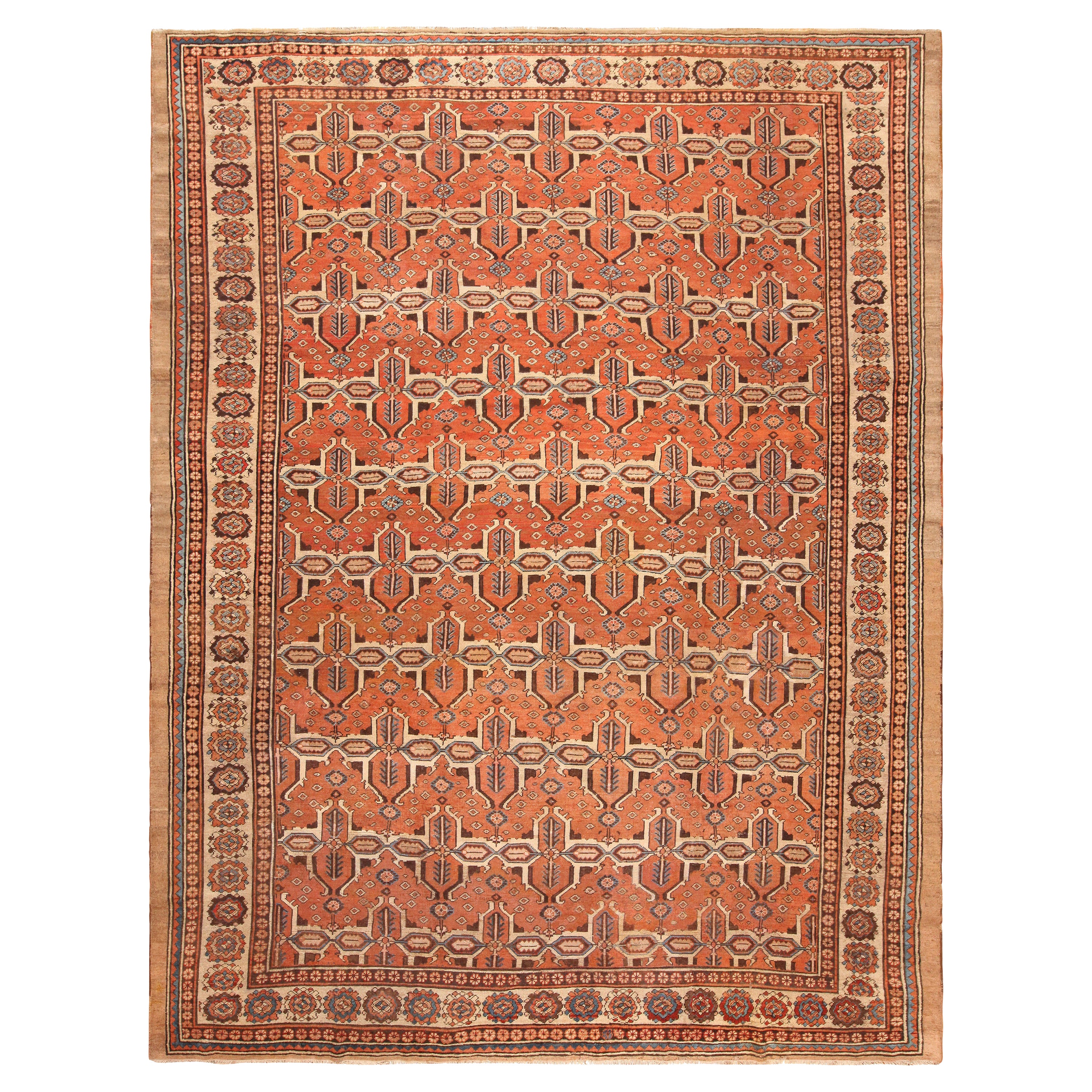 Antique Persian Bakshaish Rug. 10 ft 10 in x 14 ft 1 in For Sale
