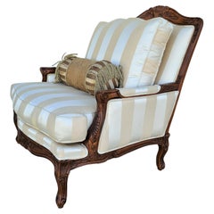 Used Ethan Allen Oversized French Provincial Bergere Lounge Armchair