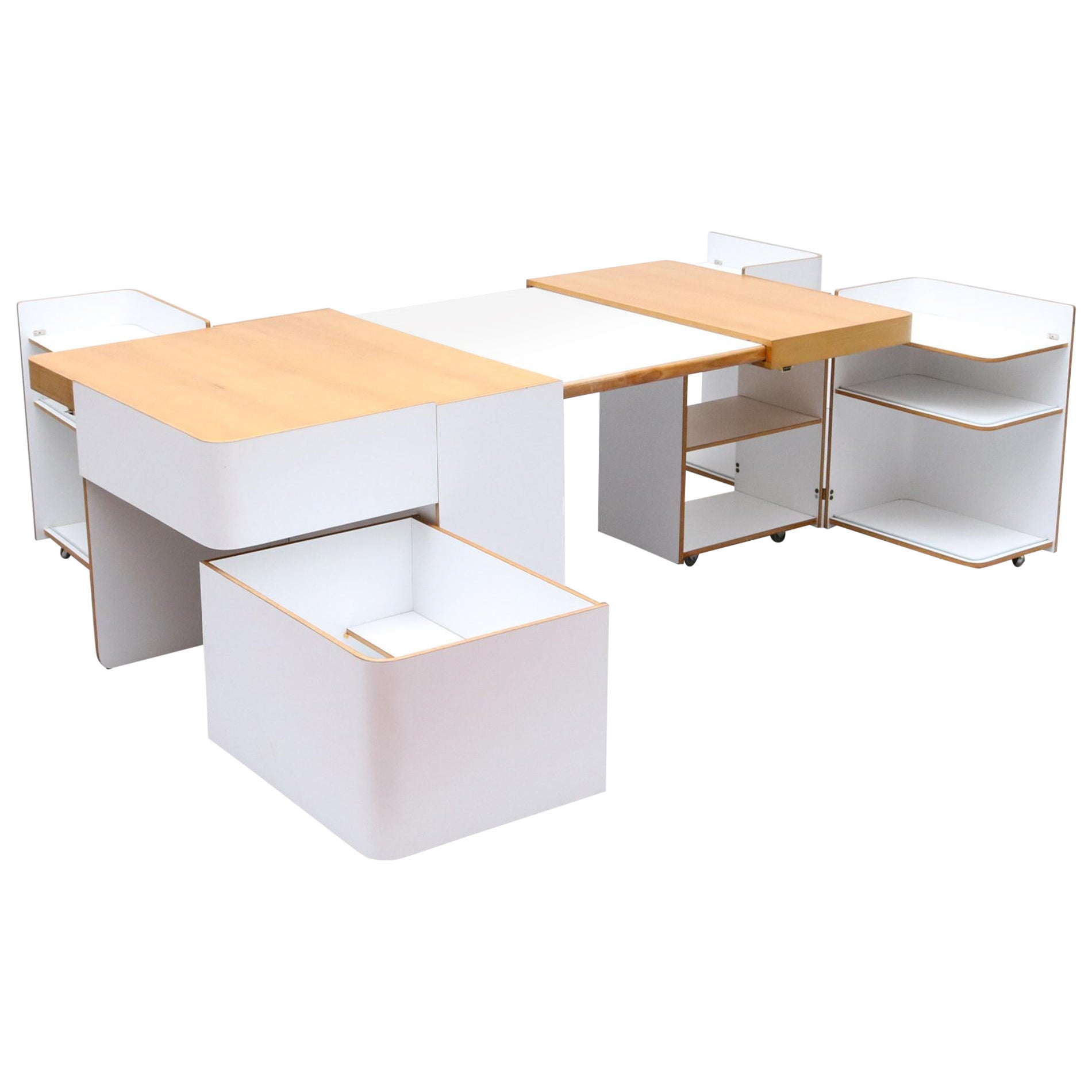Expandable Desk by Roberto Pamio, Renato Toso & Noti Massari for Stilwood/Italy For Sale