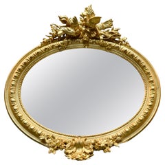 19th Century Louis XVI Style Giltwood Oval Mirror