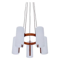 Hans-Agne Jakobsson Teak Pendant Chandeliers