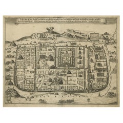 Spectacular Antique Original Engraving of a Town Plan of Jerusalem, 1708