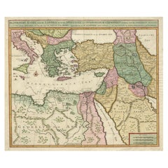 Antique Highly Decorative Map of The Eastern Mediterranean and The Middle East, ca.1700