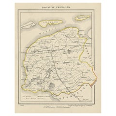 Antique Print of the Province of Friesland, The Netherlands, 1868