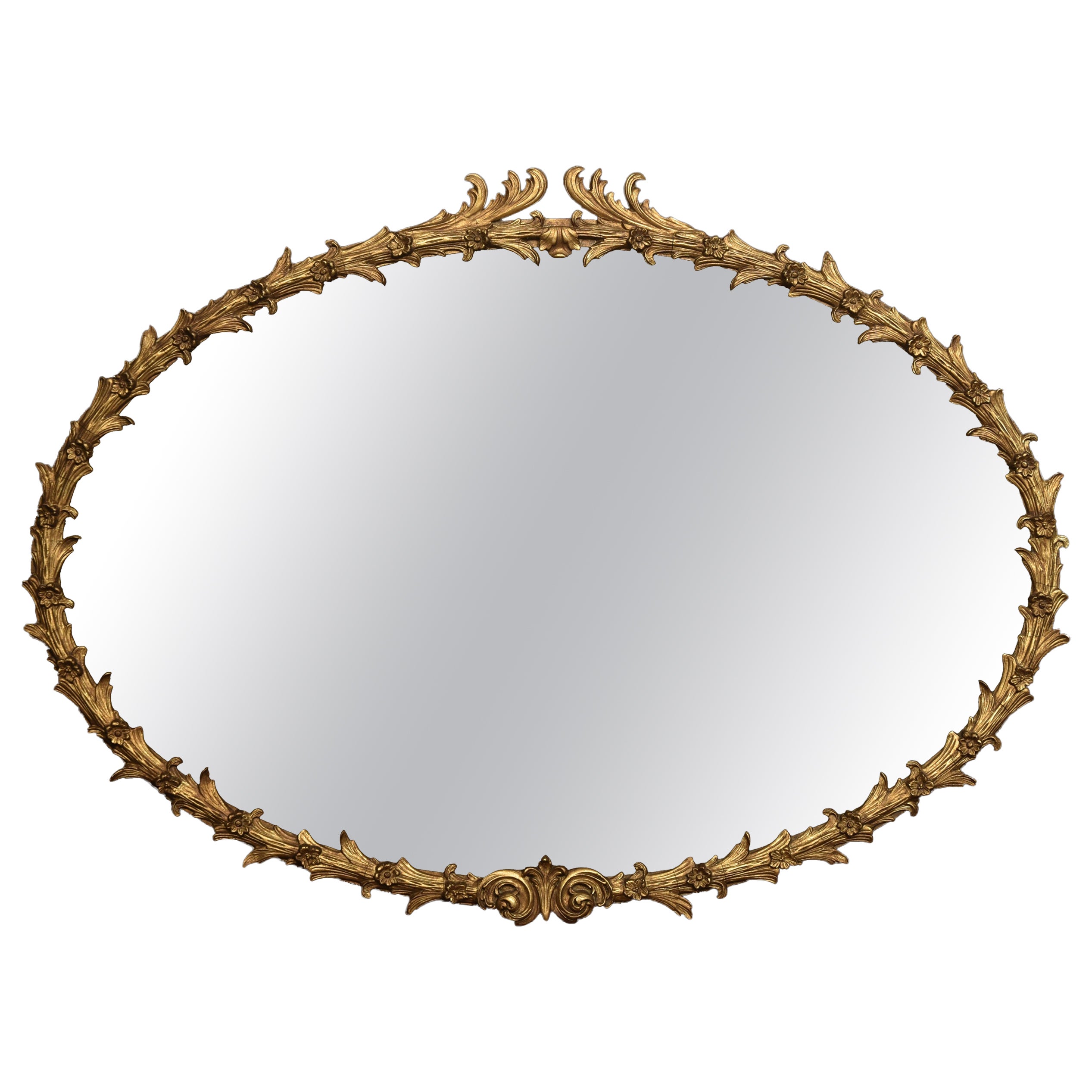 George III Style Oval Giltwood Wall Mirror