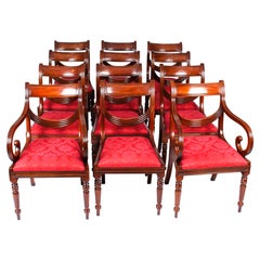 Retro Set 12 Regency Revival Swag Back Dining Chairs 20th Century