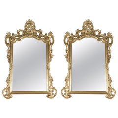 Pair of Italian Rococo Style Mirrors by C. Bournique & C.