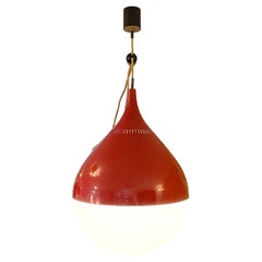 Stilnovo Ball Pendant Lamp Opal Glass, Italy 1950s