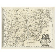 Original Copper Engraved Antique Map of the Burgundy Region of France, 1646