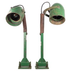 Antique Depression Era Wall Mount Swivel Factory Lights, c.1930