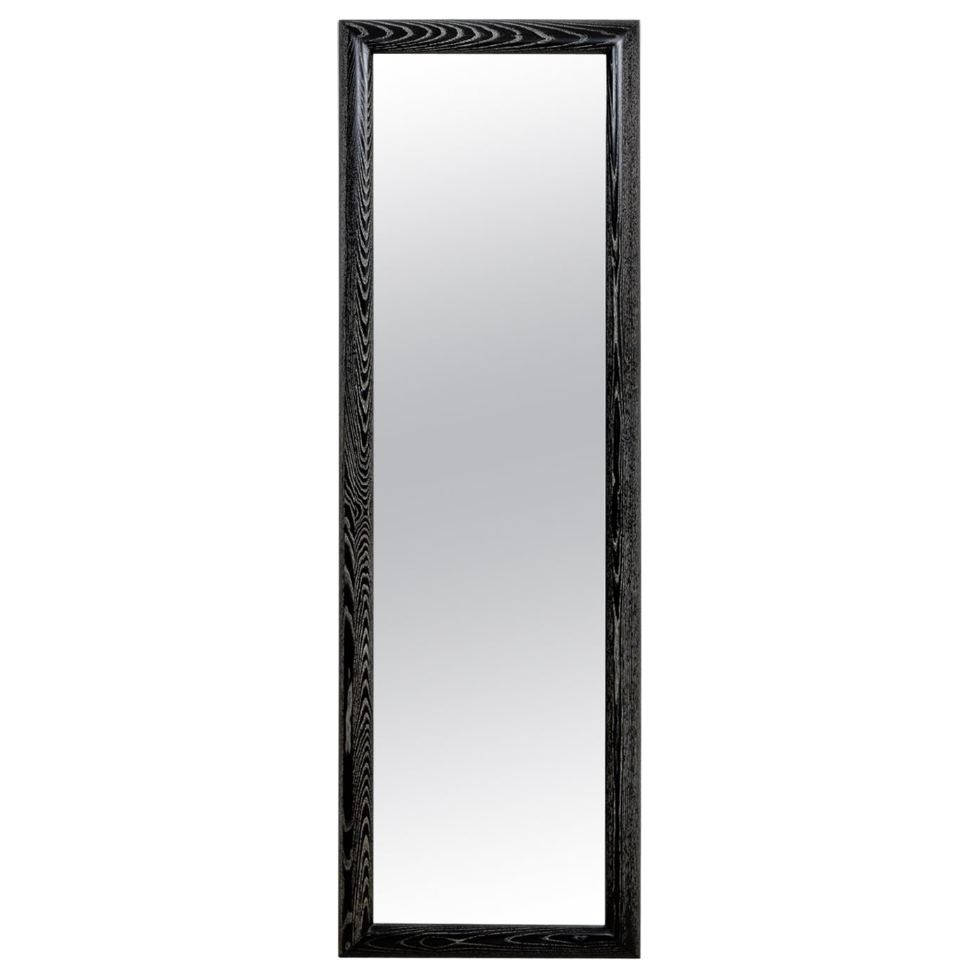 Large Square Cerused Oak Frame Round Wall Mirror For Sale at 1stDibs