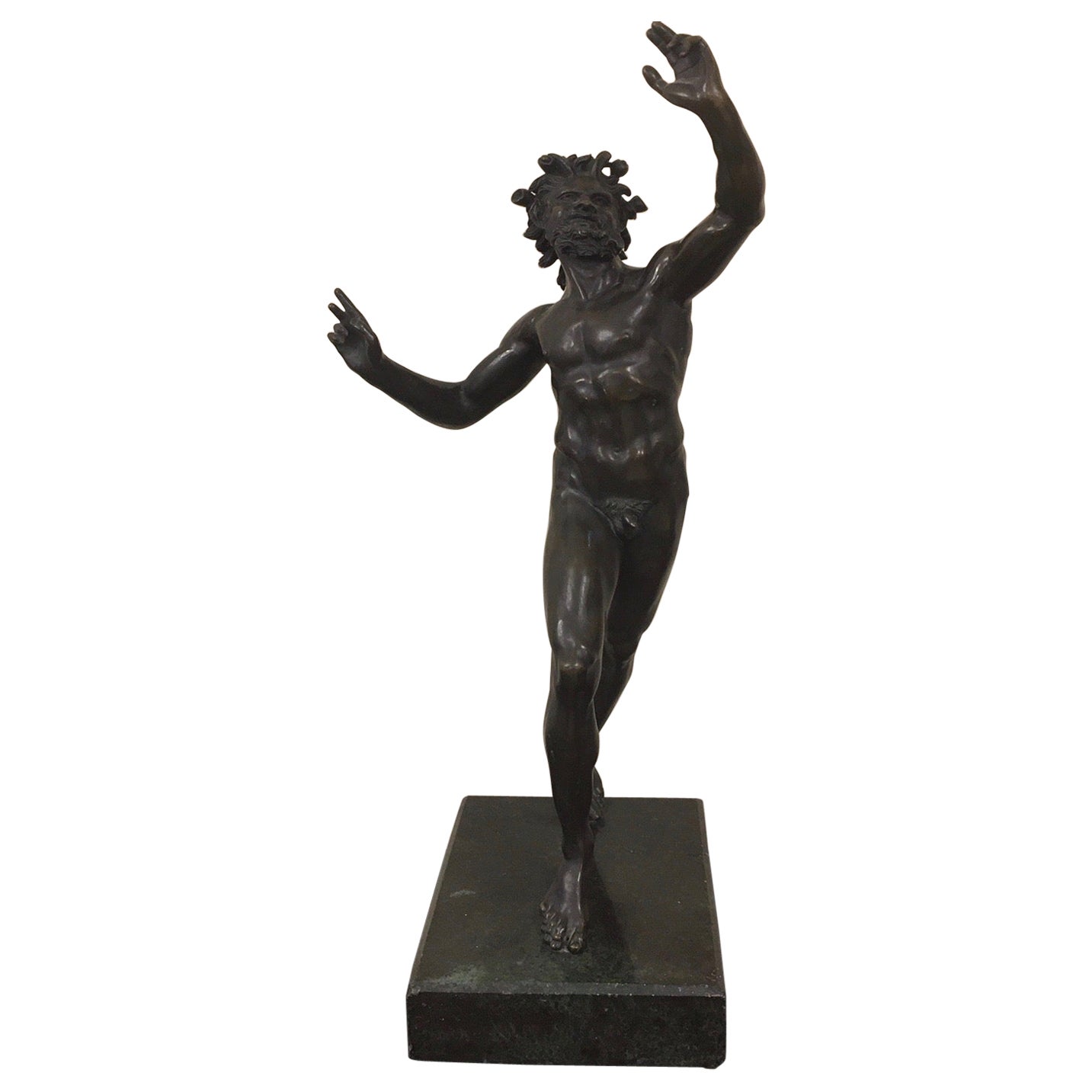 Dancing Faun from Pompeii in Bronze, Naples, 19th For Sale