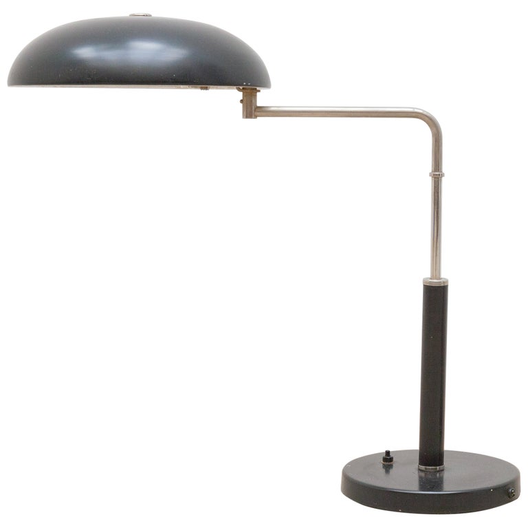 Belmag Adjustable Black Bauhaus “1500” Office Desk Lamp by Alfred Müller,  Swiss For Sale at 1stDibs