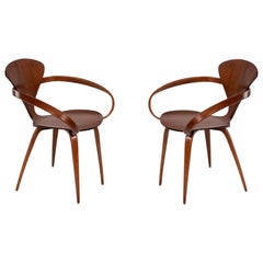 Used Norman Cherner Pair of Plycraft Pretzel Chairs