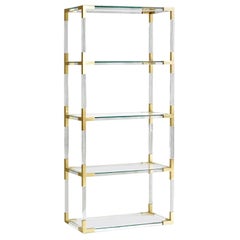 Retro Jacques Lucite and Brass Étagère