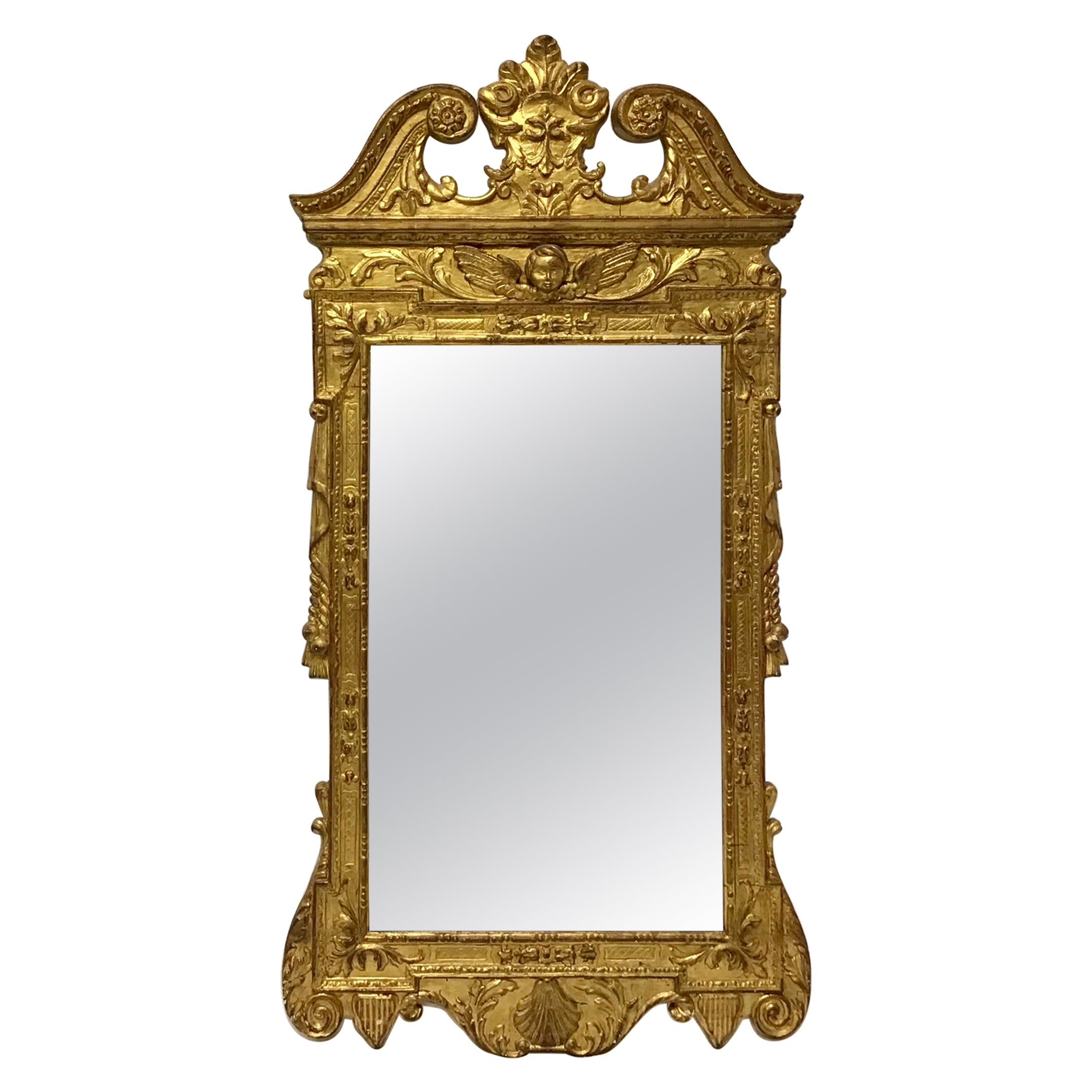George II Style Carved Giltwood Mirror
