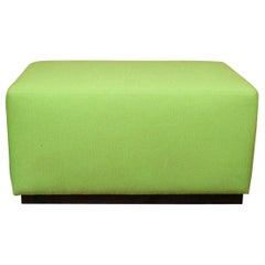 Contemporary Modern Custom Made Green Upholstered Ottoman