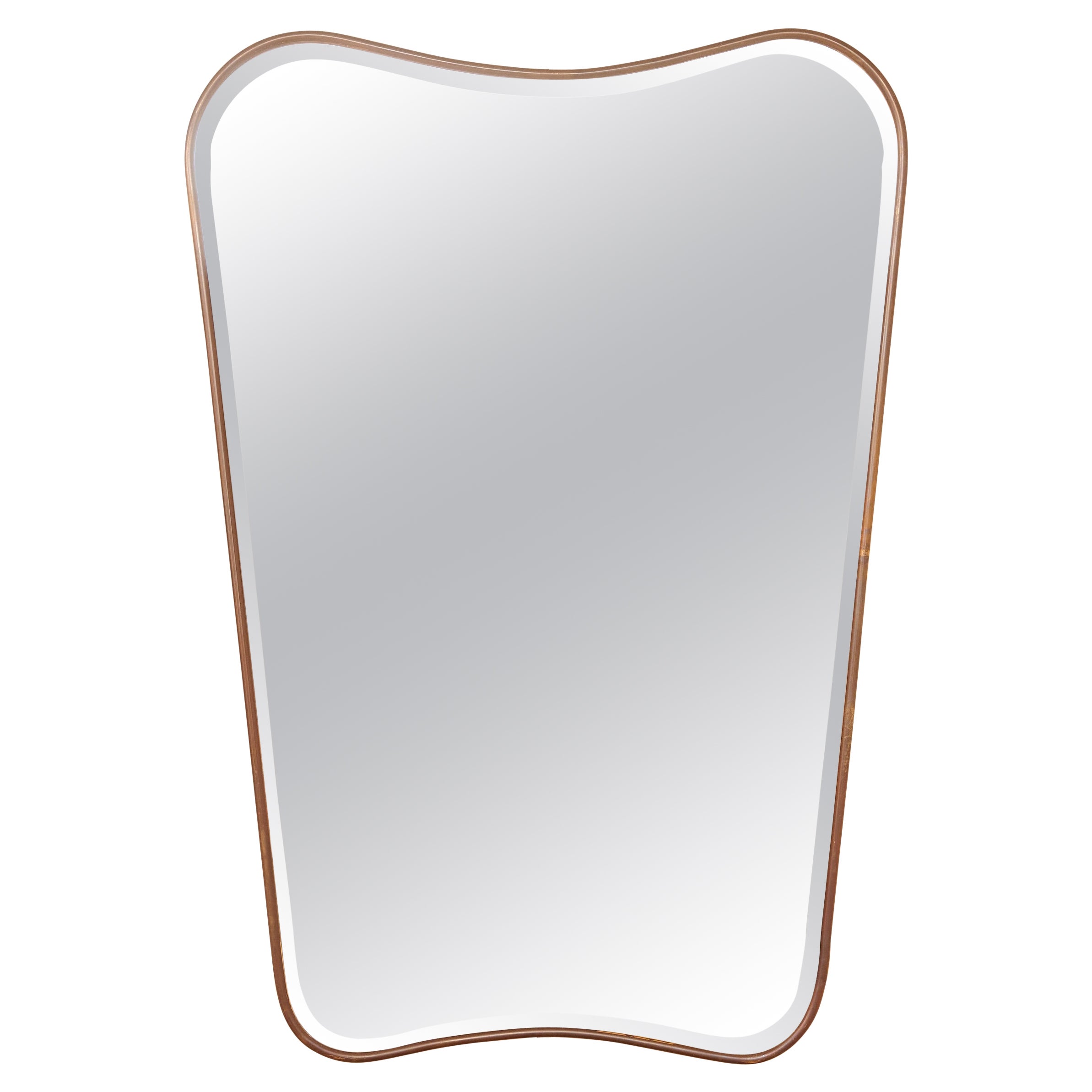 Gio Ponti Style Brass Frame Mirror