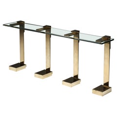 Hollywood Regency Console Table in Brass in the Style of Maison Jansen, 1970's
