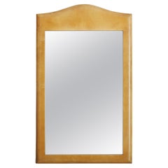 Taupe Parchment Mirror in the Style of Luciano Frigerio