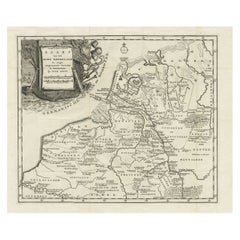 Original Antique Map of the Ancient Netherlands and Belgium, c.1750