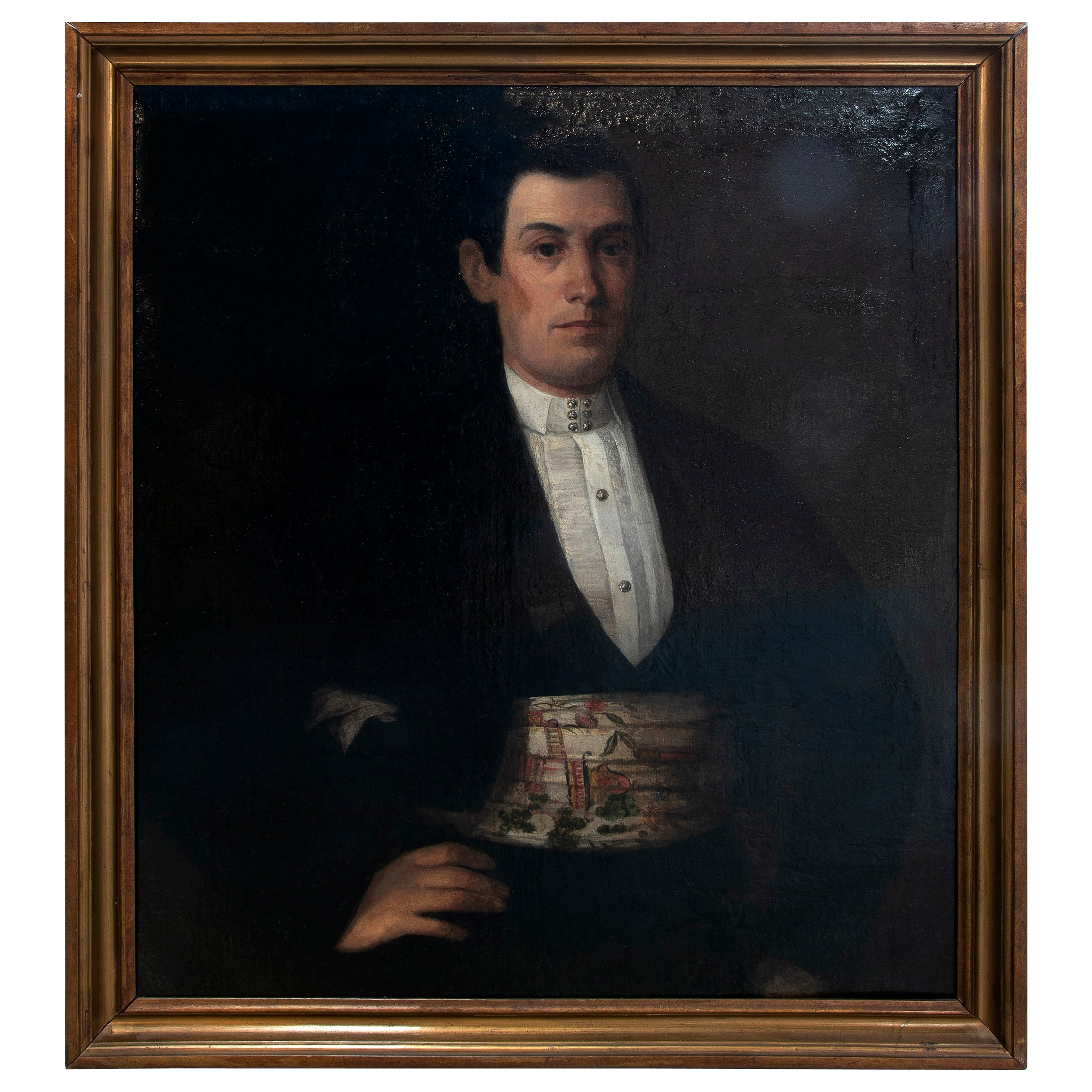 Early 19th Century Spanish Andalusian Oil on Canvas Portrait Painting