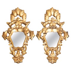 Set of Two 19th Century Antique Gold Cornucopia Mirrors