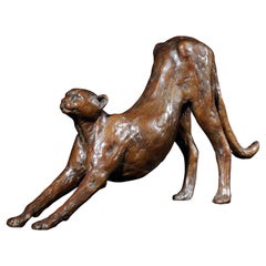 Cheetah Stretching Ingwe FoundryS31 Bronze Sculpture Maquette 3/15 Monogram BMR 