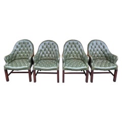 Vintage Set of 4 English Chesterfield Lounge Chairs / Armchairs, WADE , 20th Century
