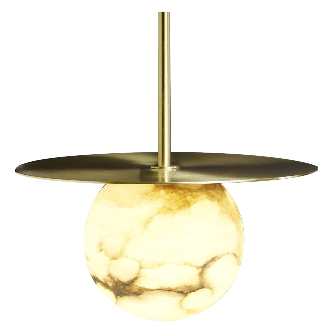 Alabaster Moons Suspension Lamp For Sale