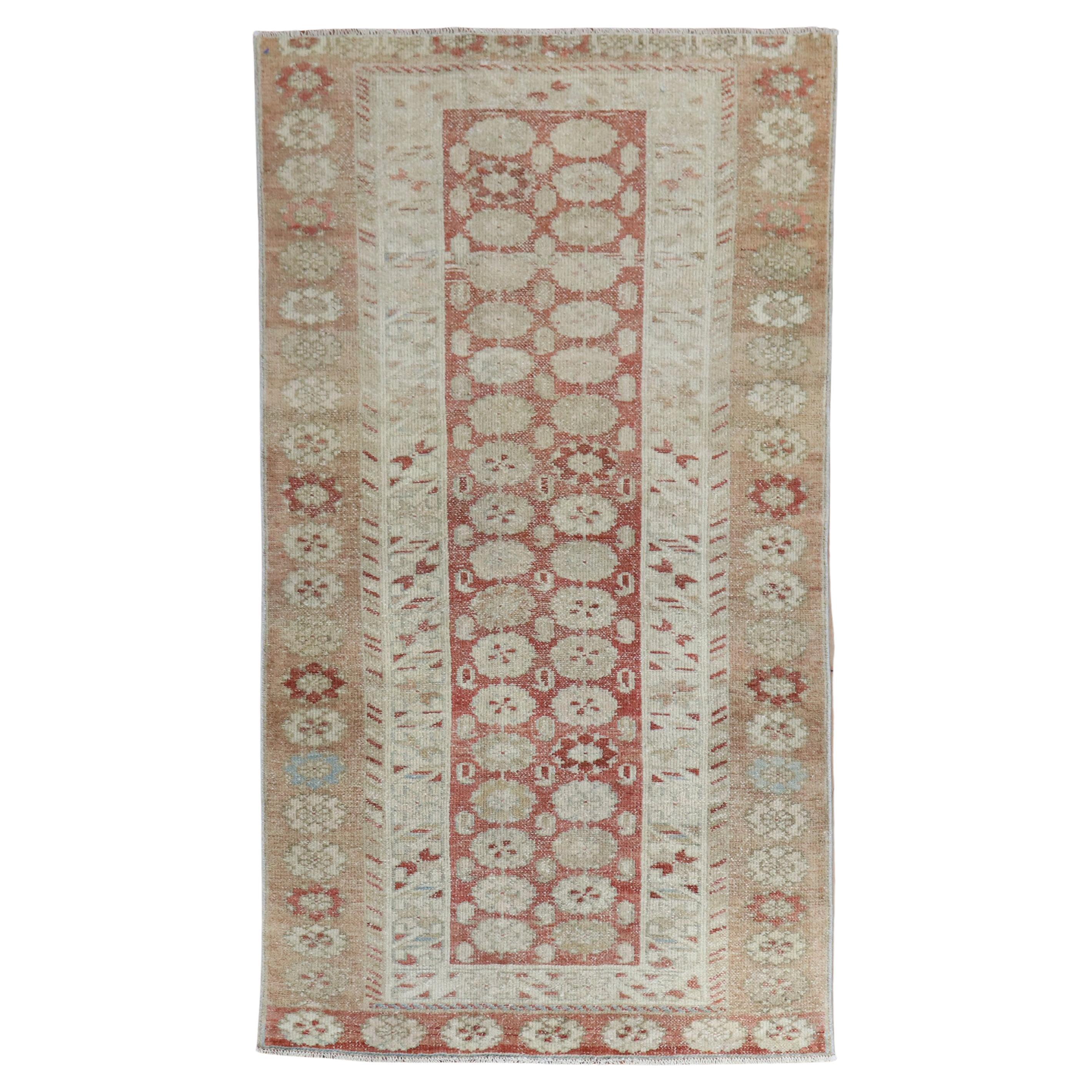 Zabihi Collection Soft Brown Persian Kurd Scatter Rug