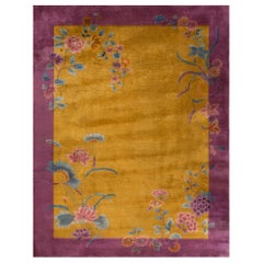 Antique 1920s Chinese Art Deco Carpet  ( 8' 10'' x 11' 4'' -270 x 345 cm )