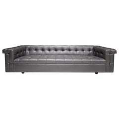 Edward Wormley per Dunbar Divano Party Modello 5407 in pelle grigio scuro