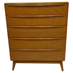 Tall Mid Century Encore Dresser Chest in Champagne by Heywood Wakefield  
