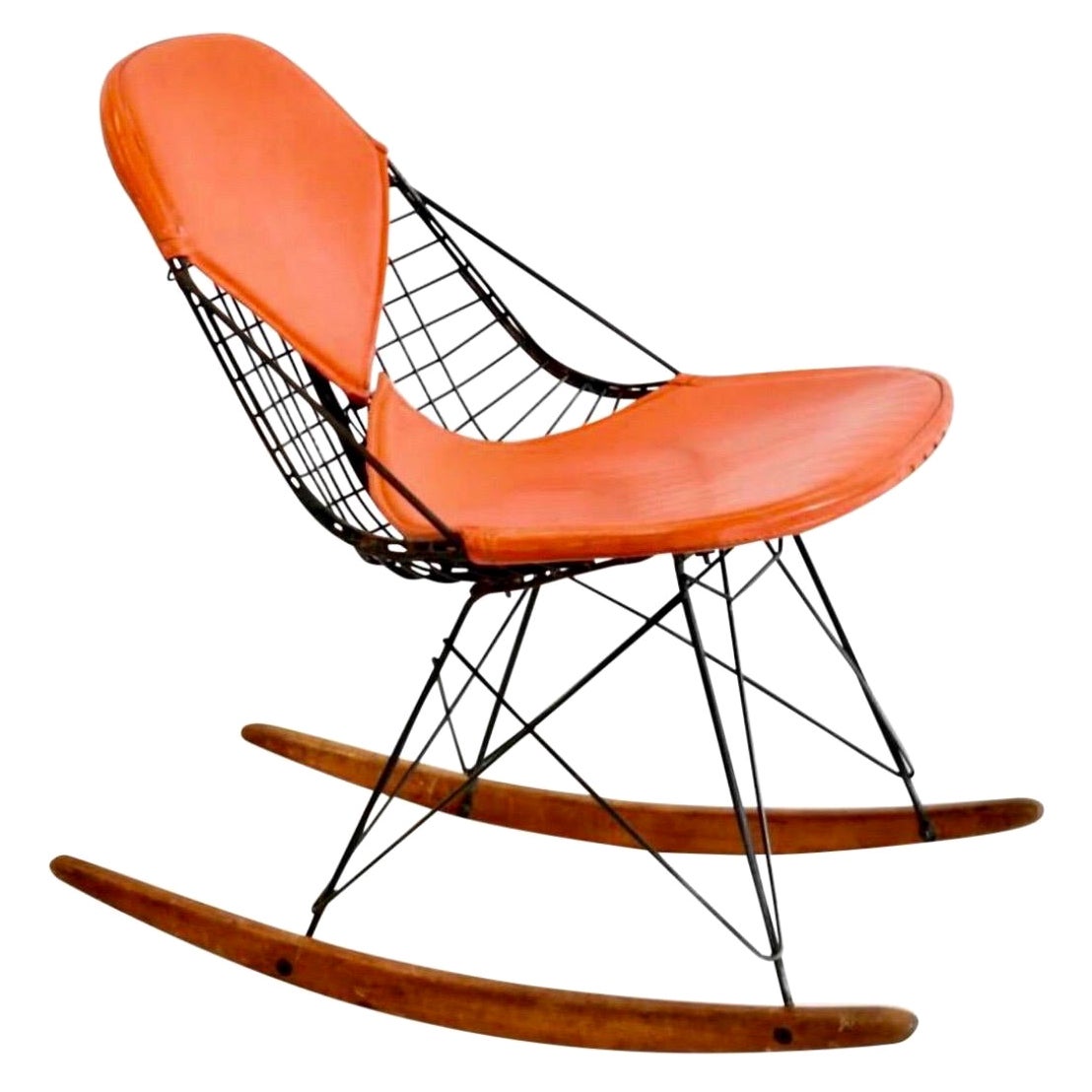 Mid-Century Modern Eames Rkr Rocking Accent Chair 1st Generation For Sale