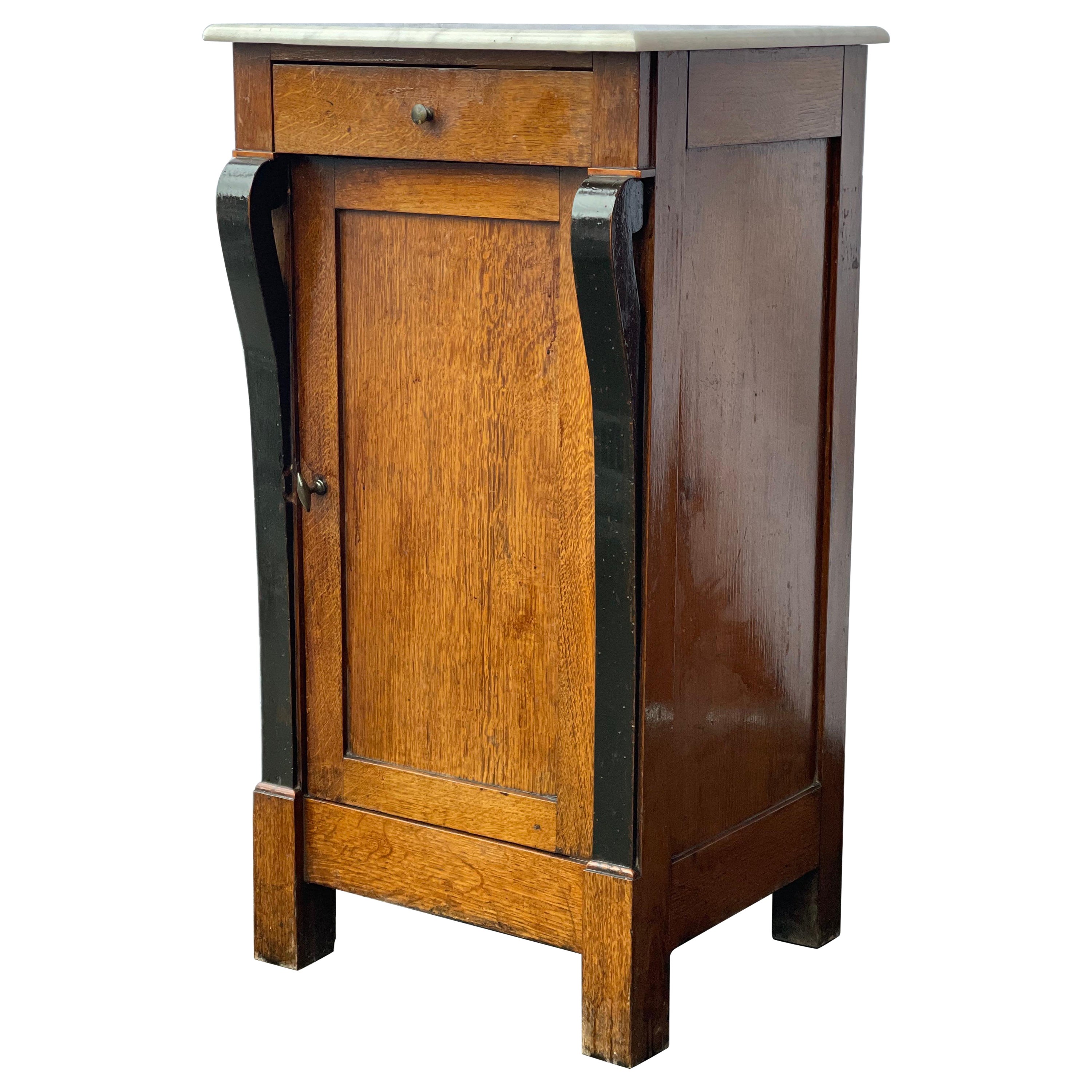 Early 20th Century French Restoration Period Walnut Bedside Cabinet For Sale