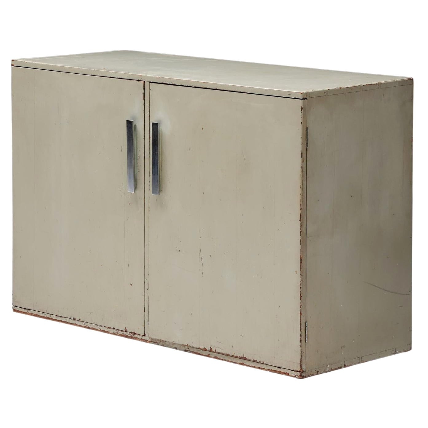 Gerald Summers Modernist Side Board, Grey Painted Wood, 1930s For Sale
