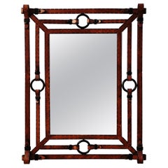 Large Iron Mirror Like Leather by Jean Pierre Ryckaert, France 1960s