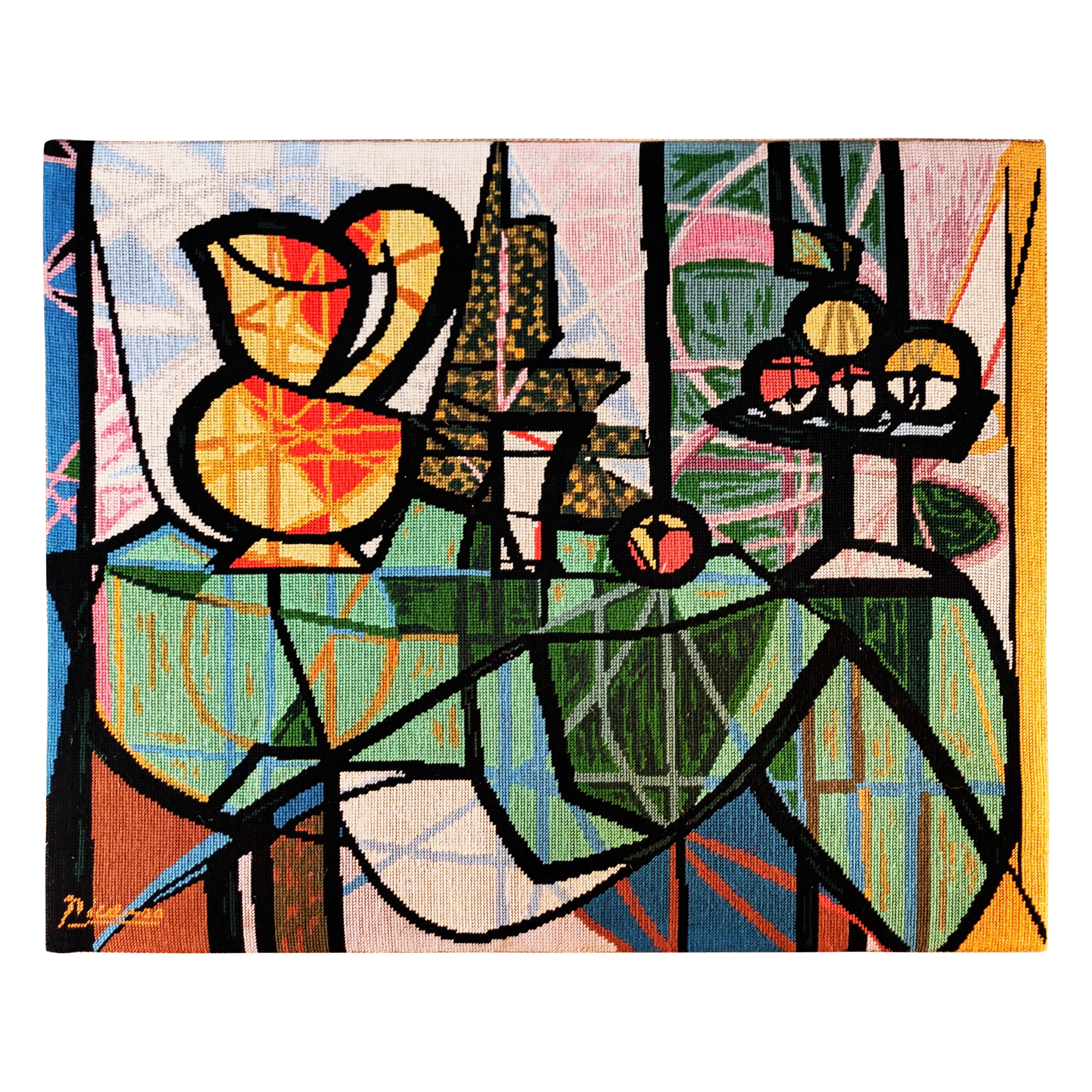 Picasso "After" Still Life Wool Needlepoint Tapestry, circa 1970s